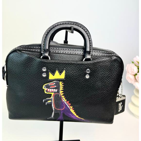 Coach X Jean-Michel Basquiat Dinosaur Rogue Slim Briefcase Bag 7053 - Picture 1 of 11